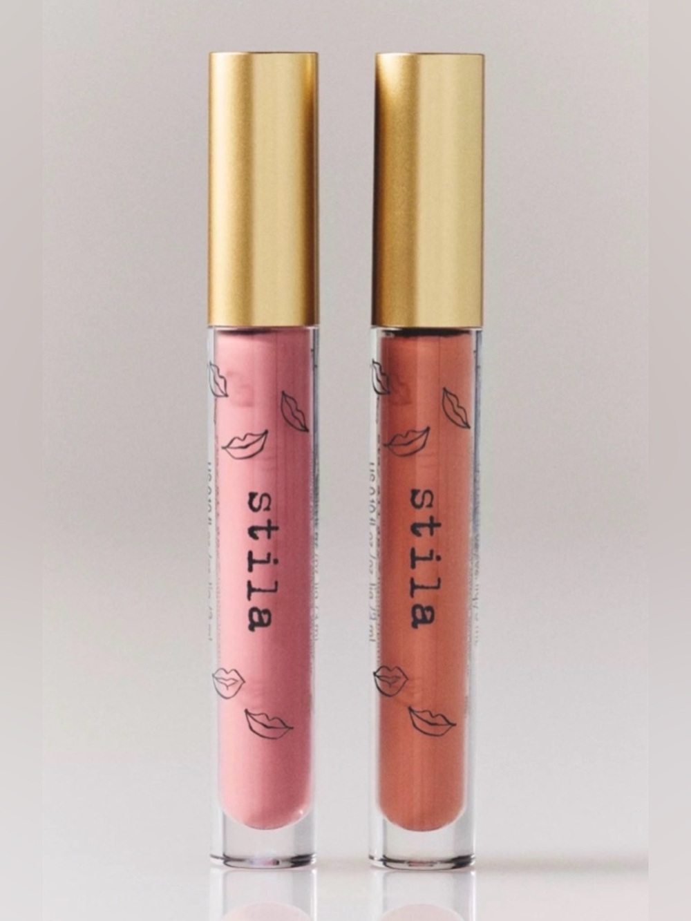 Stila Kisses Make Me Happy Stay All Day Liquid Lipstick Duo Sugar Peach Petal
